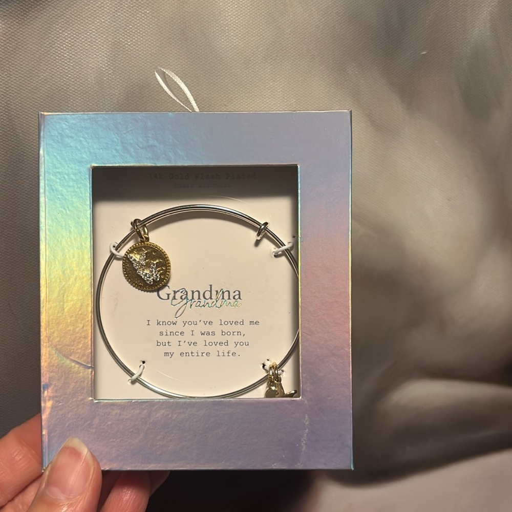 Gold and Silver Grandma Bangle Bracelet - Picture 7 of 7
